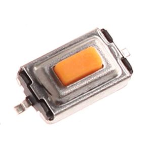 Micro Drukknop Schakelaar 3x6x2.5mm hoog 2-pins SMD oranje (FSMSM)